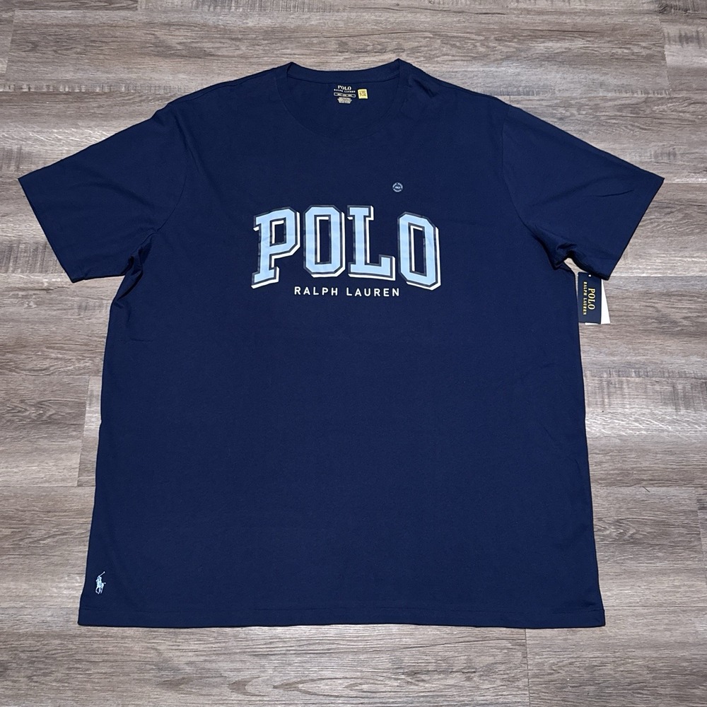 Polo Ralph Lauren Navy Blue Short Sleeve Tee Shirt Men's Size 3XLT 3XL TALL NEW